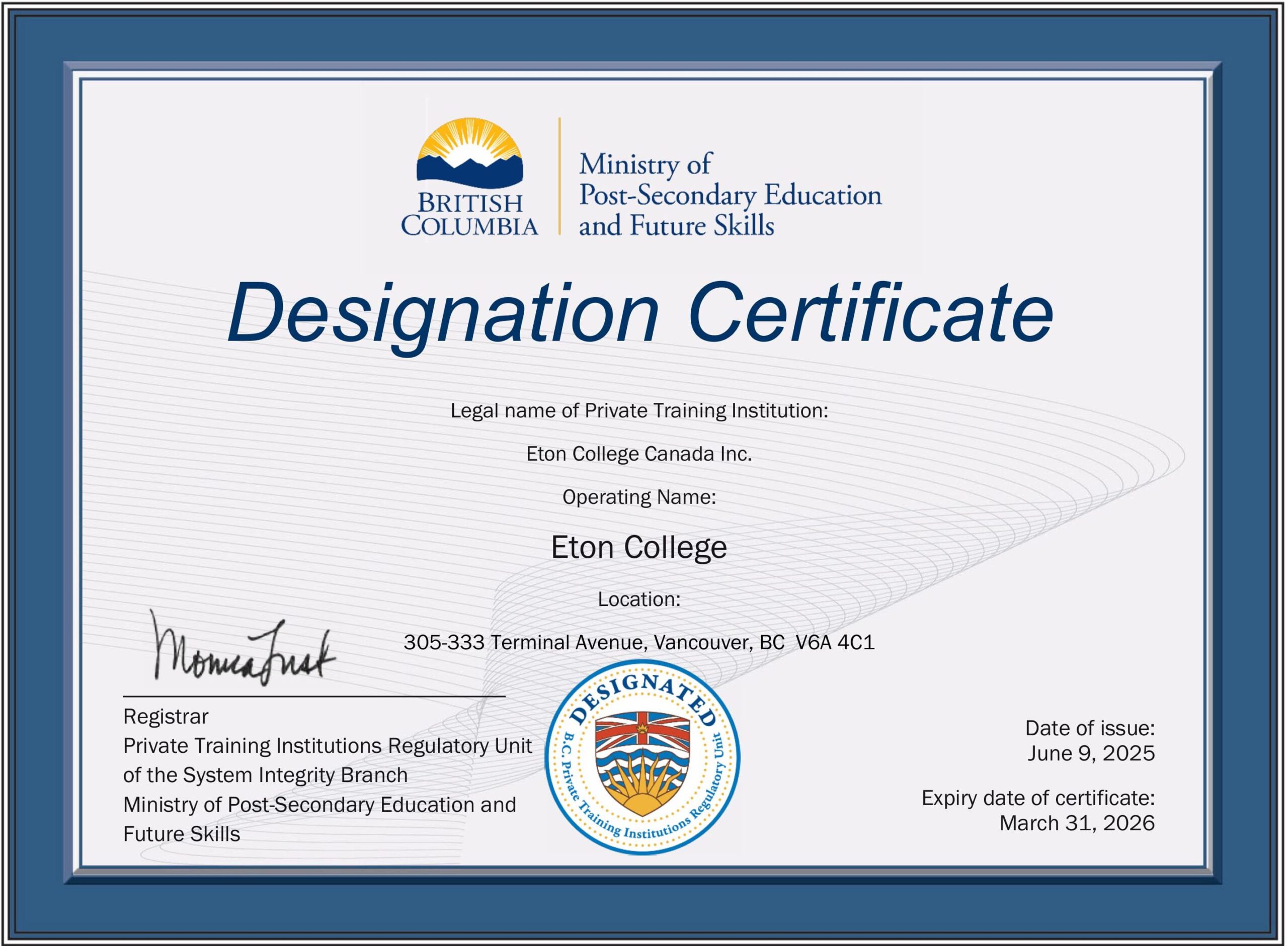 Designation Certificate Eton (1) min